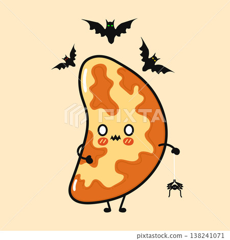 Brazil nut cartoon character celebrating Halloween 138241071