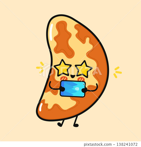 Brazil nut cartoon character with star eyes using tablet Brazil nut cartoon character with star eyes using tablet 138241072