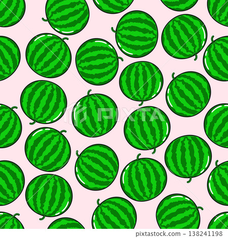 Watermelon fruit seamless pattern for summer food background Watermelon fruit seamless pattern for summer food background 138241198