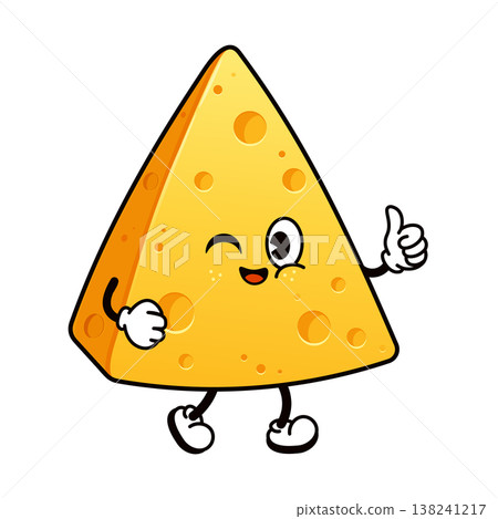 Cheese mascot cartoon character winking and giving thumbs up 138241217