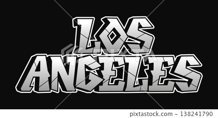 Los Angeles bold graffiti street art typography 138241790