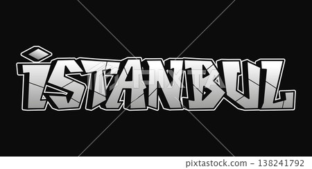 Istanbul city name typography in metallic graffiti style Istanbul city name typography in metallic graffiti style 138241792