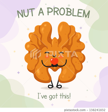 Cute walnut cartoon character solving a problem Cute walnut cartoon character solving a problem 138241832