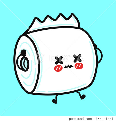 Toilet paper roll cartoon character passing away Toilet paper roll cartoon character passing away 138241871