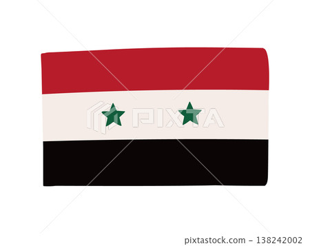 Cute Syrian flag icon, hand-drawn style flag illustration Cute Syrian flag icon, hand-drawn style flag illustration 138242002