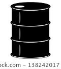 Industrial metal barrel oil drum silhouette storage container brent oil 138242017