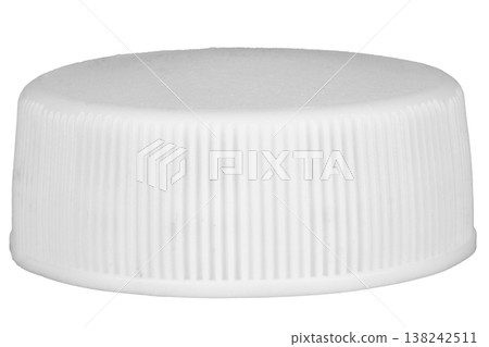 white plastic bottle cap on white background 138242511
