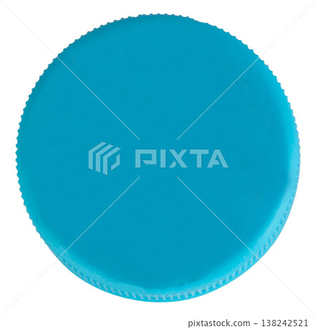 blue plastic bottle cap on white background blue plastic bottle cap on white background 138242521