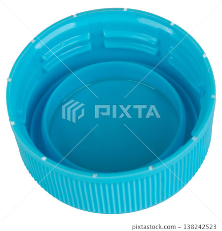blue plastic bottle cap on white background blue plastic bottle cap on white background 138242523