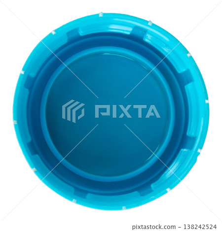 blue plastic bottle cap on white background blue plastic bottle cap on white background 138242524