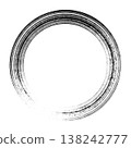 圓形畫框，飾有褪色的筆觸狀圖案。 138242777