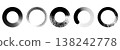 一組黑色筆觸風格的圓形圖示。 138242778
