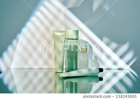 Cosmetic skincare products representing beauty innovation and wellness Cosmetic skincare products representing beauty innovation and wellness 138243083
