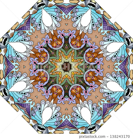 Colorful cute Mandalas. Decorative unusual round ornaments. Colorful cute Mandalas. Decorative unusual round ornaments. 138243170