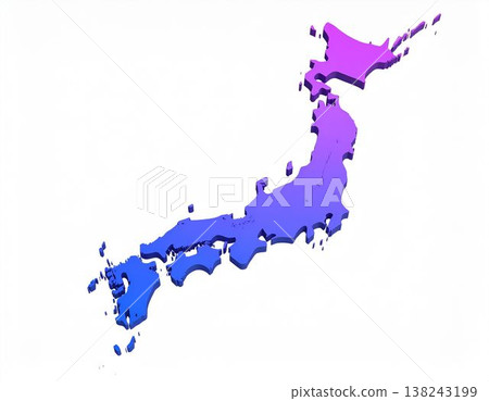 日本漸層地圖 - 藍色和紫色(人工智慧生成圖像) 日本漸層地圖 - 藍色和紫色(人工智慧生成圖像) 138243199