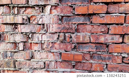 Old red brick wall texture background Old red brick wall texture background 138243251