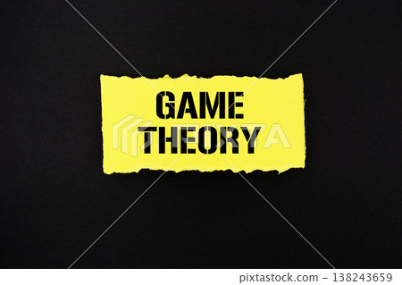 Game Theory text written on paper rip Game Theory text written on paper rip 138243659