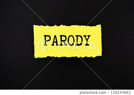 Parody text written on paper rip 138243661