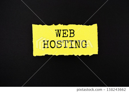 Web Hosting text written on paper rip 138243662