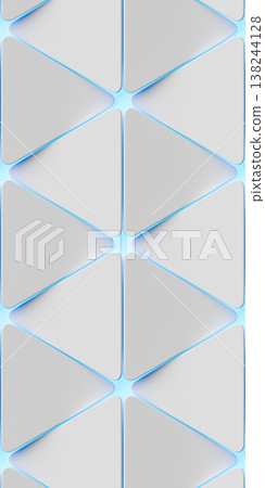 White abstract wallpaper featuring geometric shapes with triangles in the foreground. A texture with a repeating sci-fi-style geometric pattern and blue highlighting White abstract wallpaper featuring geometric shapes with triangles in the foreground. A texture with a repeating sci-fi-style geometric pattern and blue highlighting 138244128