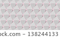 White abstract wallpaper featuring geometric shapes with triangles in the foreground. A texture with a repeating sci-fi-style geometric pattern and pink highlighting 138244133