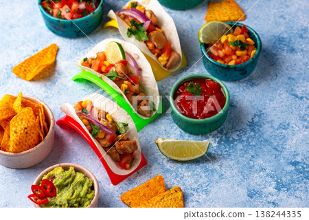 Cinco de Mayo concept with traditional Mexican food Cinco de Mayo concept with traditional Mexican food 138244335