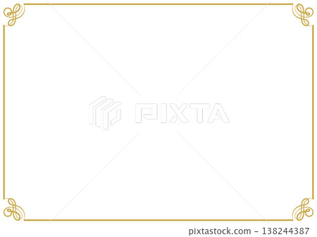 A luxurious gold decorative frame. 138244387