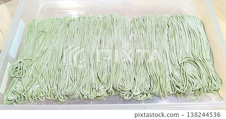 Green tea soba noodles 138244536