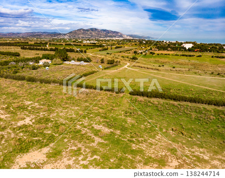 Aerial view. Shoreline sea coast in Spain. Aerial view. Shoreline sea coast in Spain. 138244714