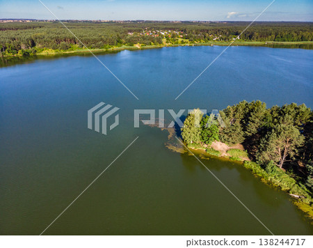 Lake in Tuchola Forests, Poland. Aerial view Lake in Tuchola Forests, Poland. Aerial view 138244717