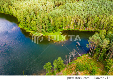 Lake in Tuchola Forests, Poland. Aerial view Lake in Tuchola Forests, Poland. Aerial view 138244718