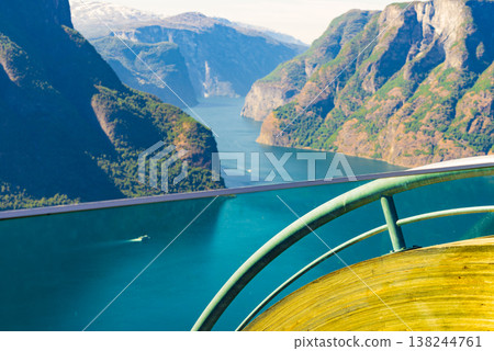 Fjord view from Stegastein viewpoint Norway Fjord view from Stegastein viewpoint Norway 138244761