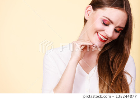 Smiling attractive woman with full makeup 138244877
