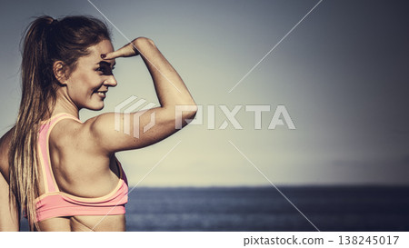 Attractive sporty girl outdoor Attractive sporty girl outdoor 138245017