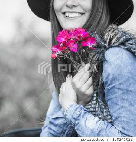 Beauty woman with flowers 138245028