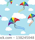 Colorful kites in the blue sky 138245048