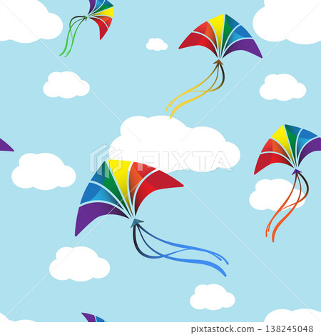 Colorful kites in the blue sky Colorful kites in the blue sky 138245048