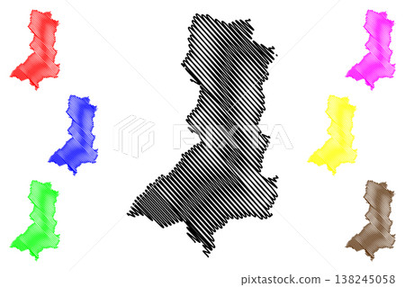 Apiaca municipality (Espirito Santo state, Municipalities of Brazil, Federative Republic of Brazil) map vector illustration, scribble sketch Apiaca map 138245058