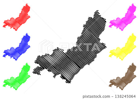 Bom Jesus do Norte municipality (Espirito Santo state, Municipalities of Brazil, Federative Republic of Brazil) map vector illustration, scribble sketch map 138245064