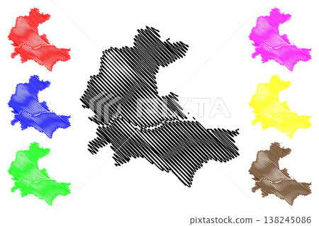 Colatina municipality (Espirito Santo state, Municipalities of Brazil, Federative Republic of Brazil) map vector illustration, scribble sketch Colatina map 138245086