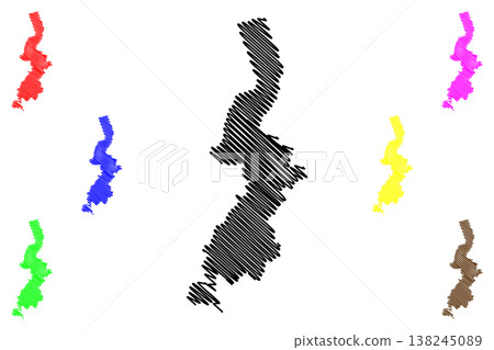 Dores do Rio Preto municipality (Espirito Santo state, Municipalities of Brazil, Federative Republic of Brazil) map vector illustration, scribble sketch map 138245089