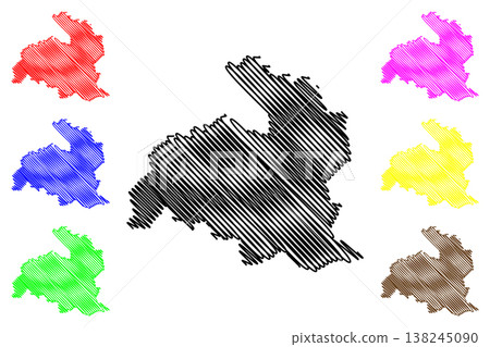 Ecoporanga municipality (Espirito Santo state, Municipalities of Brazil, Federative Republic of Brazil) map vector illustration, scribble sketch map 138245090