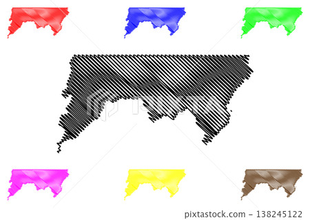 Ibatiba municipality (Espirito Santo state, Municipalities of Brazil, Federative Republic of Brazil) map vector illustration, scribble sketch Ibatiba map 138245122