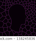 Abstract magenta mosaic human head profile digital art 138245836