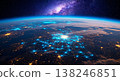 Global network of lights connecting cities across the Earth from space 138246851