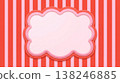 Decorative cloud frame with pink and red stripes background for text 138246885