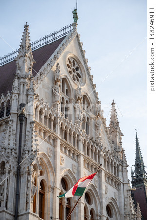 Hungarian Parliament Orszaghaz, seat of National Assembly of Hungary in Budapest 138246911