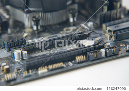 A connector on the motherboard of a desktop computer. A connector on the motherboard of a desktop computer. 138247090