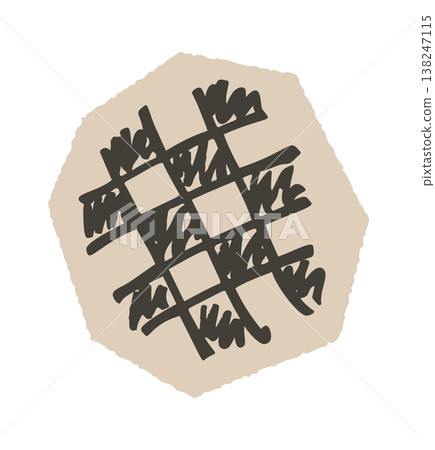 TicTacToe Finished Game Doodle Style TicTacToe Finished Game Doodle Style 138247115