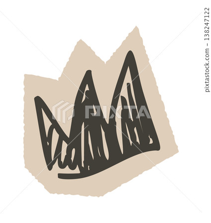 Handdrawn scribble star rough torn paper 138247122